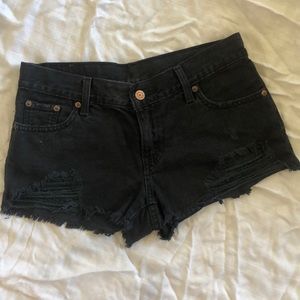 Black Denim Levi Shorts